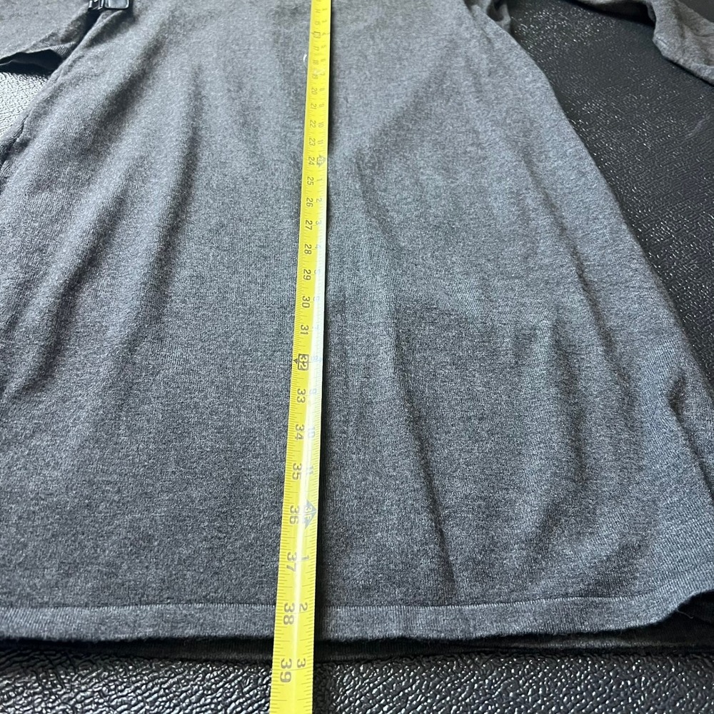 Calvin Klein Charcoal Gray Faux Wrap‎ Sweater Dress L Professional Minimalist - Picture 8 of 9